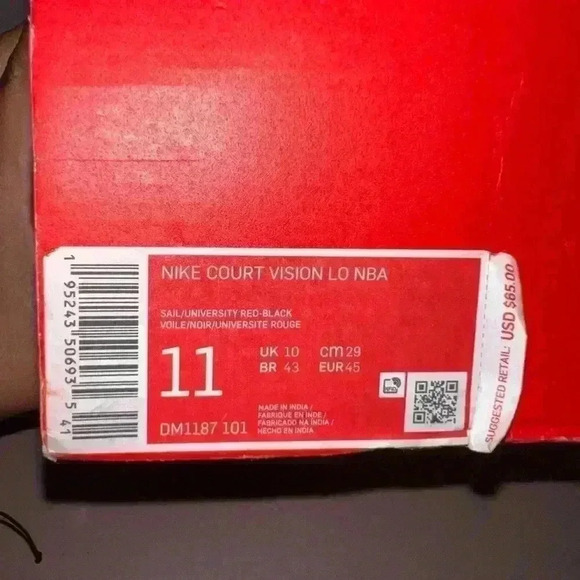 Nike Court Vision Low NBA Size 11 - Picture 3 of 10